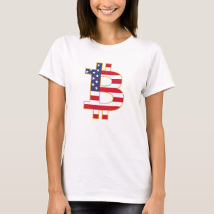 Bitcoin USA Flag  - Btc Crypto T-Shirt