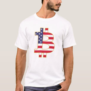 Bitcoin USA Flag  - Btc Crypto T-Shirt