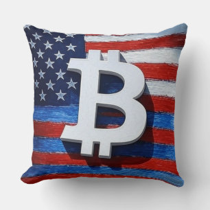Bitcoin USA Throw Pillow