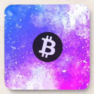 Bitcoin Watercolor (Style 2 - Miami) Coaster