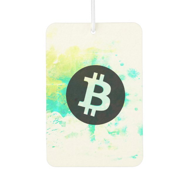 Bitcoin Watercolor (Style 7 - Stack Sats) Air Freshener (Front)