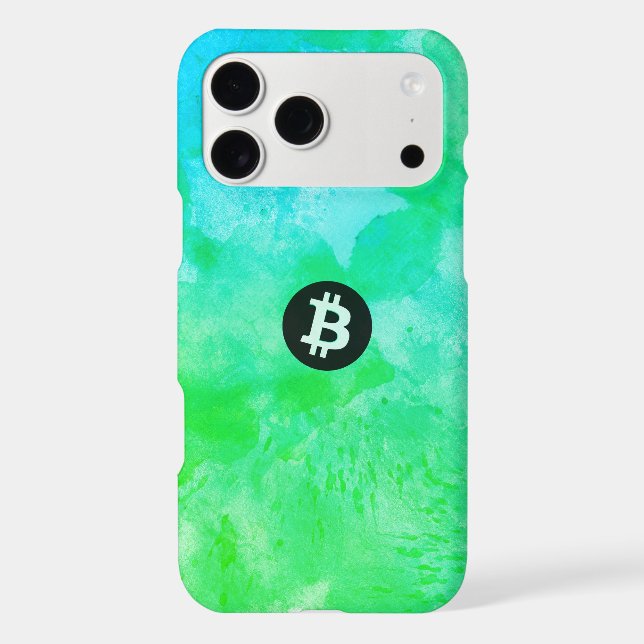 Bitcoin Watercolor (Style $ - Green Day) (Verso)