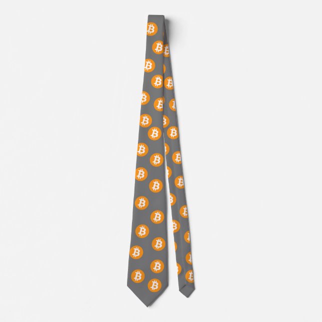 Bitcoin Wave BTC Crypto Token Neck Tie (Front)