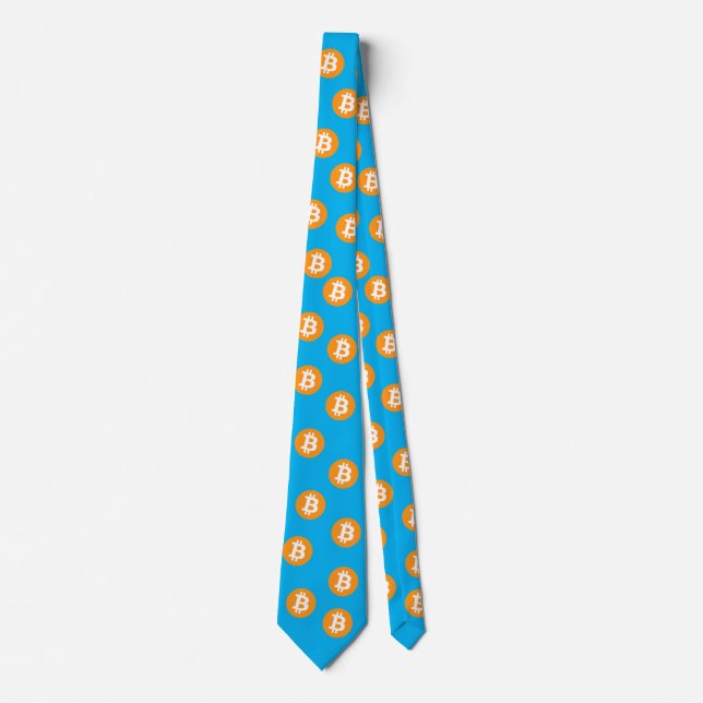 Bitcoin Wave BTC Crypto Token Neck Tie (Front)