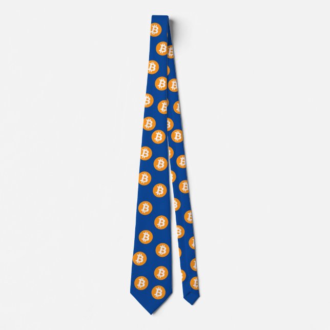 Bitcoin Wave BTC Crypto Token Neck Tie (Front)
