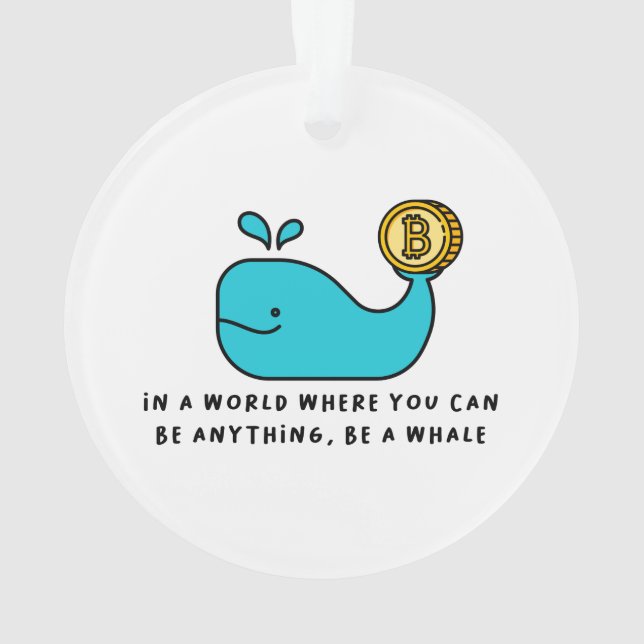 Bitcoin Whale Crypto Investor & BTC Trading Design Ornament (Back)