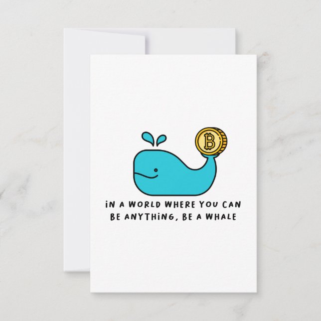 Bitcoin Whale Crypto Investor & BTC Trading Design RSVP Card (Front)