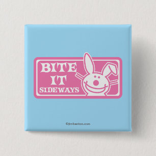 Bite it Sideways 2 Inch Square Button