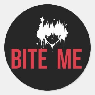 Bite Me: A Spooky and Playful Twist"  Classic Round Sticker