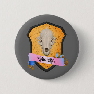 Bite Me Badger Skull 2 Inch Round Button