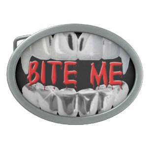 Bite Me Blood And Teeth Belt Buckle