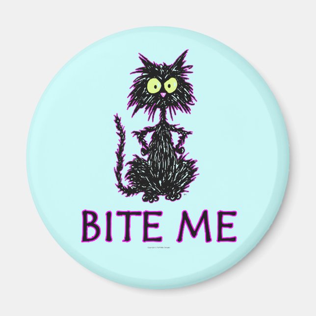 Bite Me! Cat Gift Designs Magnet (Front)