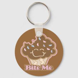 bite me chocolate cupcake keychain
