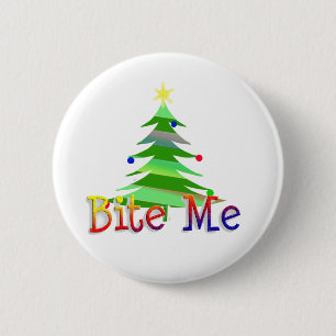 Bite Me Christmas Tree 2 Inch Round Button