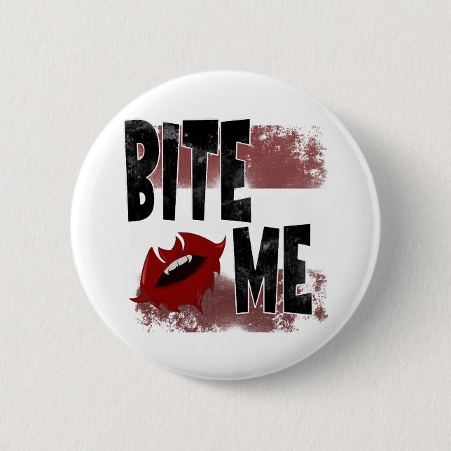 Bite me - Cool Quote - Halloween - Bat 2 Inch Round Button (Front)