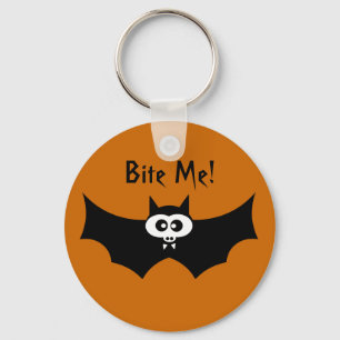Bite Me Halloween Bat Keychain