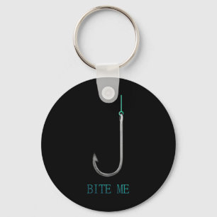 Bite Me Hook Fishing Fishermen Anglers Gift  Keychain