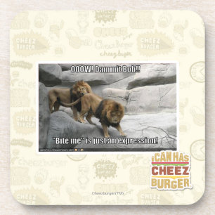 Bite me is just an expression! coaster