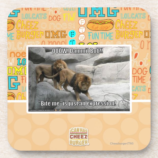 Bite me is just an expression! coaster (Front)