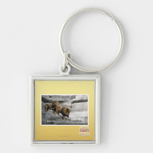 Bite me is just an expression! keychain (Front)