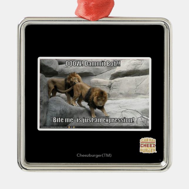 Bite me is just an expression! metal ornament (Front)