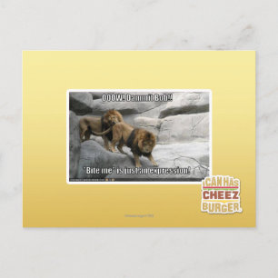 Bite me is just an expression! postcard