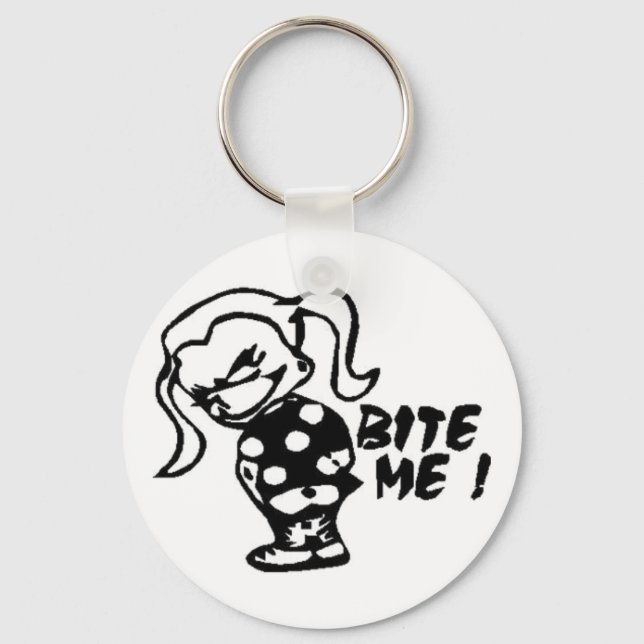 "Bite Me" Keychain (Front)