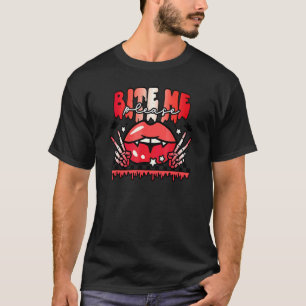 Bite Me Please Halloween Vampire Scary Halloween C T-Shirt