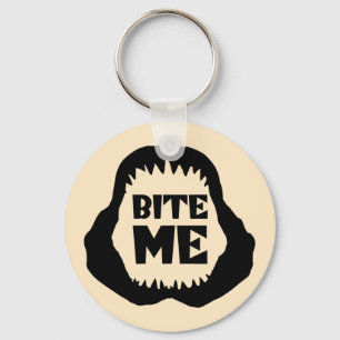 Bite me Quote - Shark Jaws Keychain
