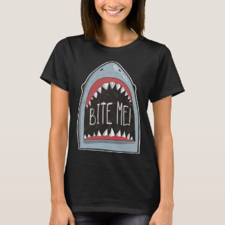 Bite Me Shark Fan Beach Ocean Attire For Summer T-Shirt