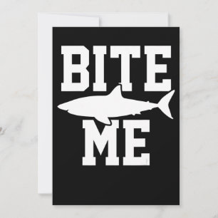 Bite Me - Shark Marine Biology Gift - Animal Ocean Holiday Card