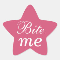Bite Me Star Sticker - Rose