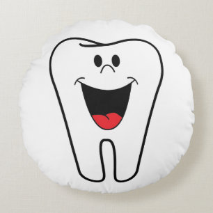 "BITE ME" TOOTH ROUND PILLOW