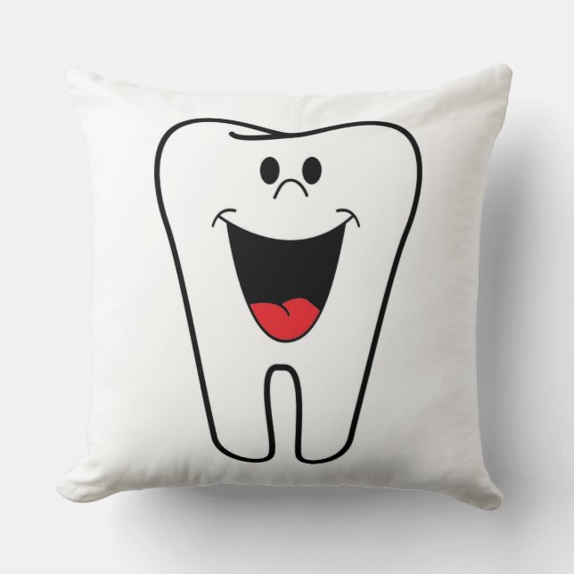 "BITE ME" TOOTH THROW PILLOW (Front)