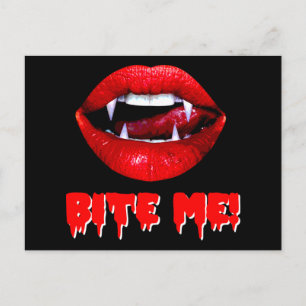 Bite Me Vampire Halloween Postcard