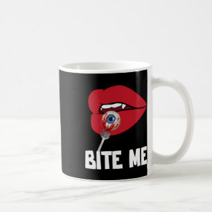 Bite Me Y Vampire Lips Halloween Party Costume  Coffee Mug