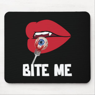 Bite Me Y Vampire Lips Halloween Party Costume Mouse Pad