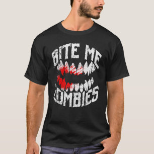 Bite Me Zombies Halloween T-Shirt