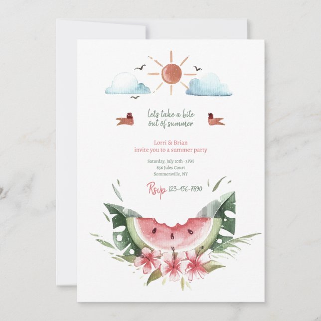 Bite Out of Summer Invitation (Front)