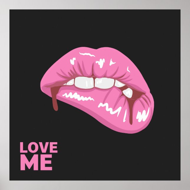 Bite pink lips poster (Front)