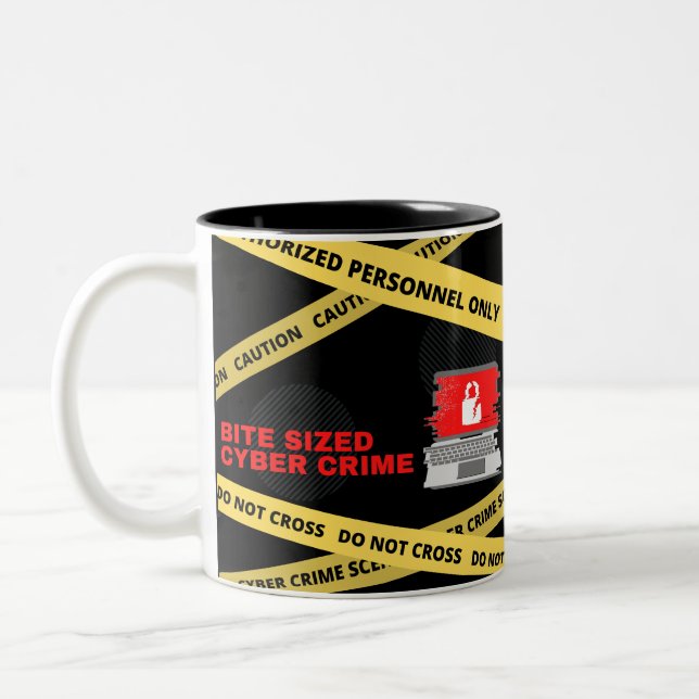 Bite Sized Cyber Crime Banner Mug (Left)
