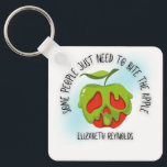 Bite the Apple Keychain<br><div class="desc">Bite the Apple from Elizabeth Reynolds Fairytale Retelling collection.</div>