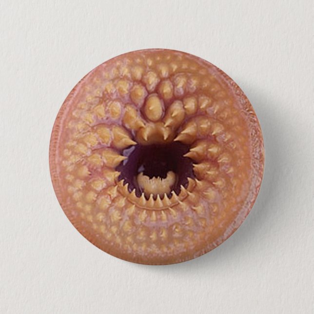 bitey badge 2 inch round button (Front)