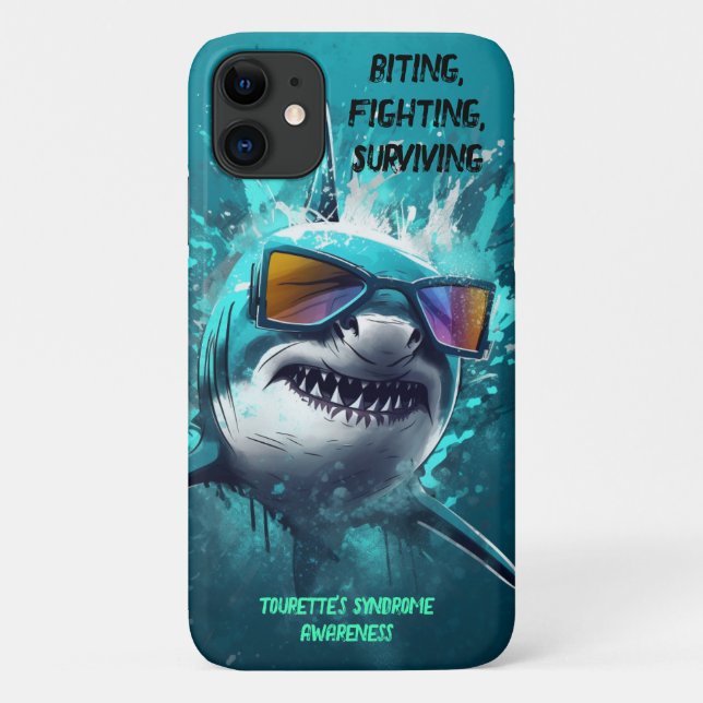 Biting Fighting Surviving Tourette's Iphone Case  (Back)