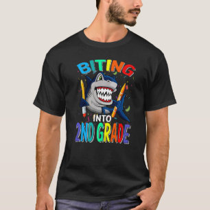 Biting Into 2nd Grade Shark Back To School T-Shirt
