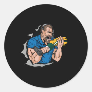 Biting Knee Caps Classic Round Sticker