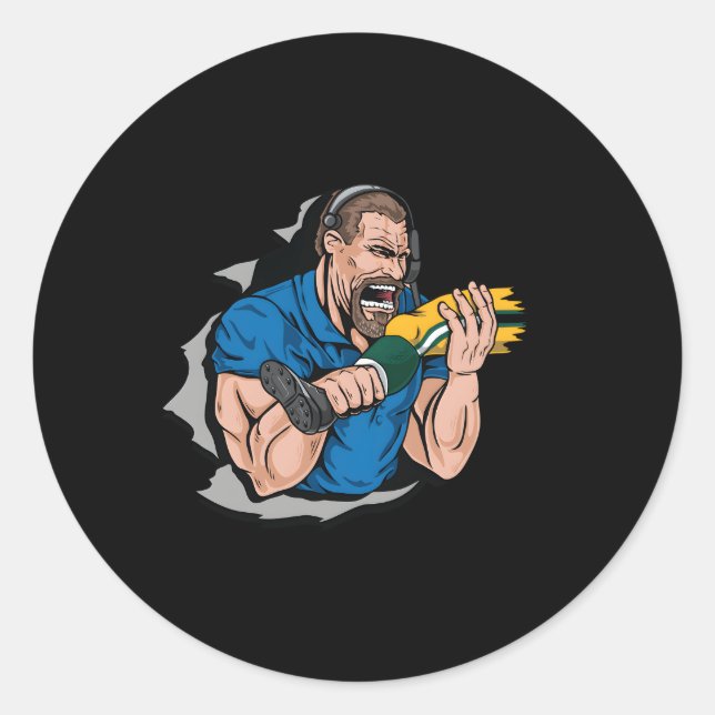 Biting Knee Caps Classic Round Sticker (Front)
