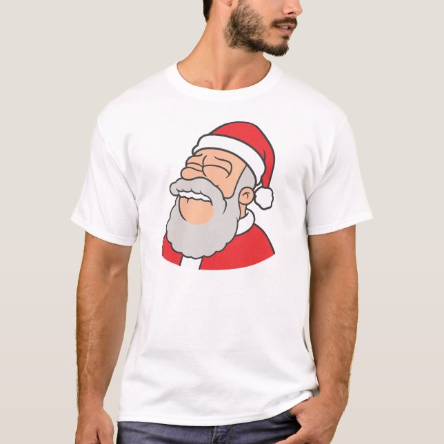 Biting Lip Santa T-Shirt (Front)