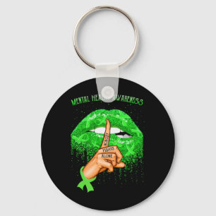 Biting Lips Mental Health Awareness Month Keychain