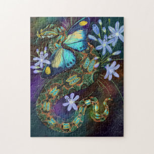 Bitis Nasicornis Butterfly Viper Art Jigsaw Puzzle